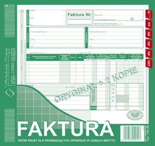 Ak faktura 2/3 A4 (o+2k) płatnik/odbiorca Brutto