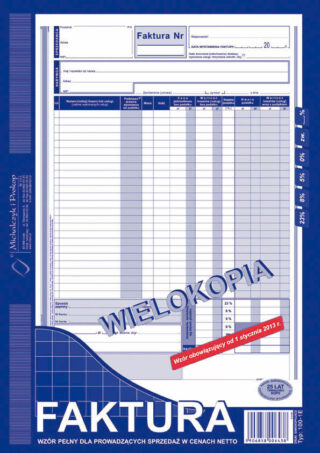 Ak faktura A4 pełna 101-1E