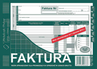Ak faktura A5 brutto poziom uproszczona 123-3E