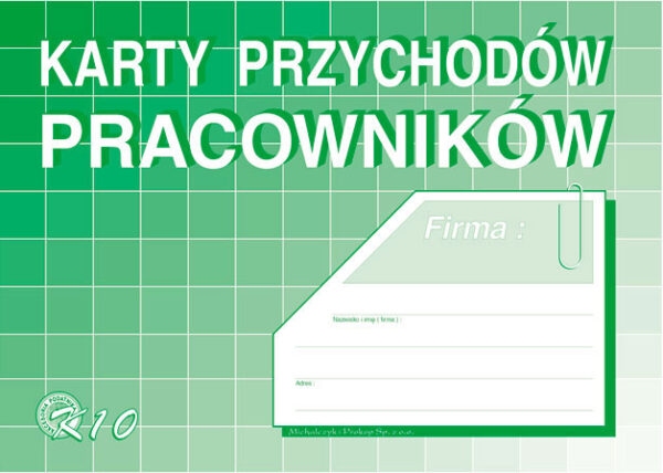 Ak książka przychodów pracowników K10