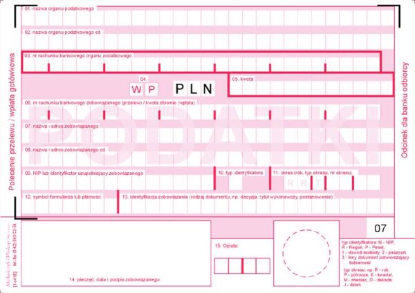 Ak polecenie przelewu podatki 4-odc.476-5