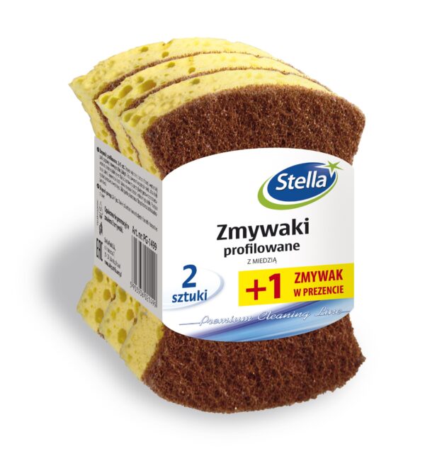 C Stella zmywaki profilowane z miedzią 2szt.+1grat