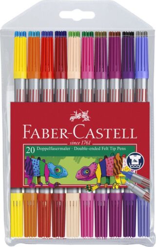 Faber-Castell Flamastry dwustronne 20kol. w etiu