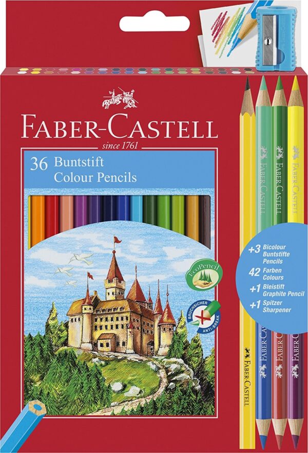 Faber-Castell Kredki trójkątne 36kol. + gratis