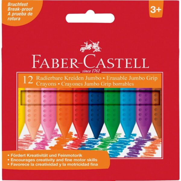 Faber-Castell Kredki woskowe trójkątne 12kol. GRIP