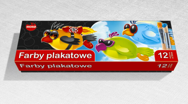 Farby Mona plakatowe 12kol. 20ml