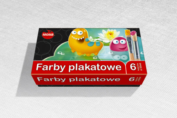 Farby Mona plakatowe 6kol. 20ml