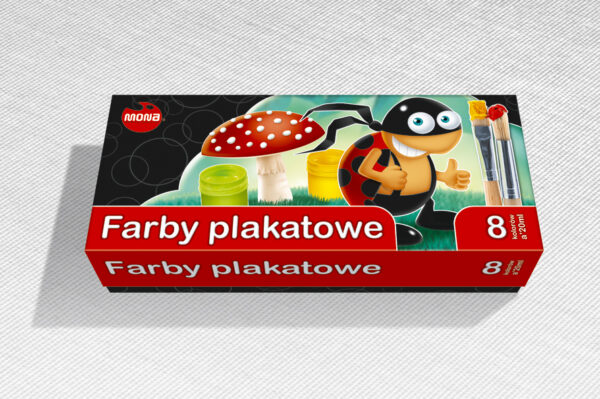 Farby Mona plakatowe 8kol. 20ml