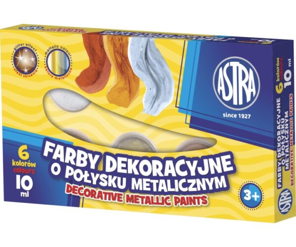 Farby plakatowe Astra 6kol./10ml Metalic