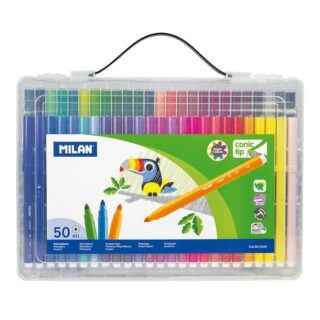 Flamastry Milan 50szt. Zestaw w Platikowej Walizce
