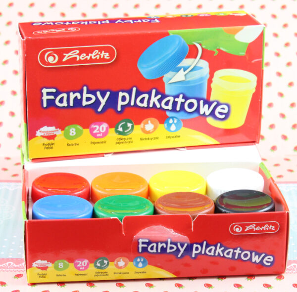 Herlitz Farby plakatowe 8kol. 20ml