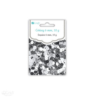 K Cekiny okrągłe płaskie 6mm DPCE-042 10g Chrom