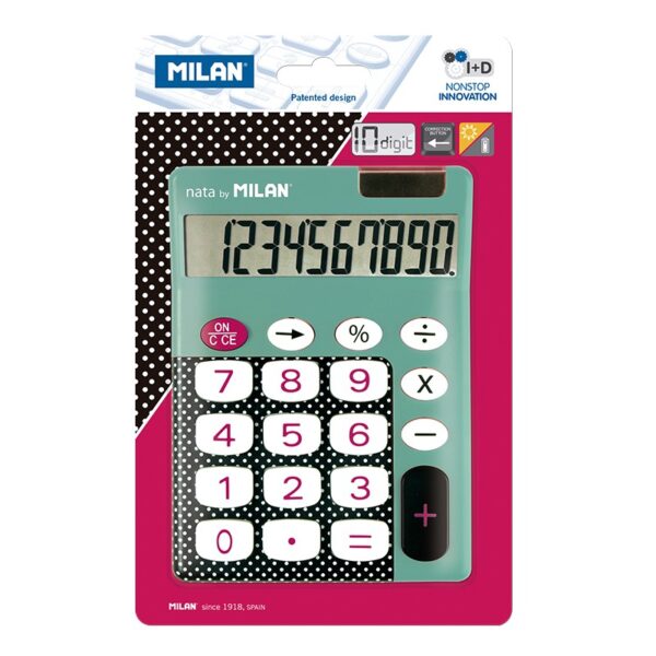 Kalkulator Milan D&B Zielony Duże klawisze