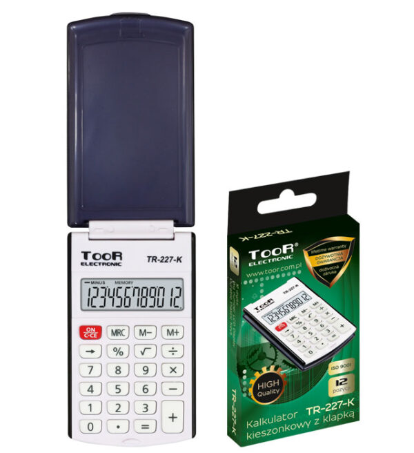 Kalkulator Toor TR227 12-pozycyjny z klapką
