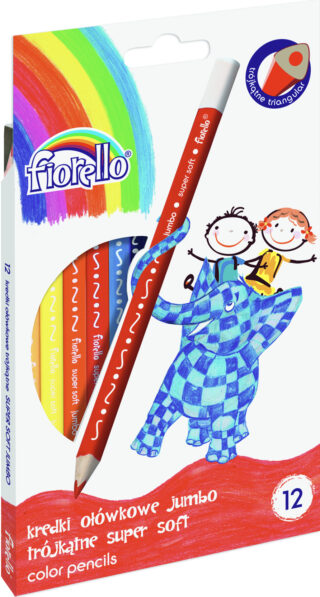 Kredki Grand 12kol. Super Soft trójkątne Jumbo