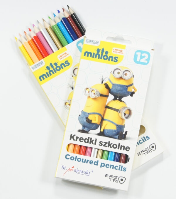 Majewski Kredki 12kol. 18cm w pudełku Minionki