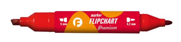 Marker Tetis Flipchart Dwustronny Czerwony KM503C2