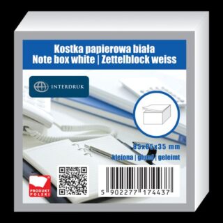 Notes kostka 1/2 Interdruk biała