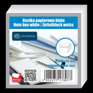 Notes kostka 1/2 Interdruk biała nieklejona