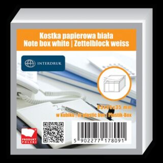 Notes kostka 1/2 Interdruk biała w kubiku