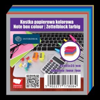 Notes kostka 1/2 Interdruk kolor nieklejona