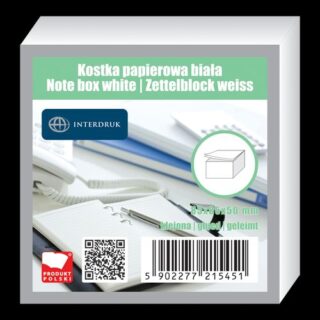 Notes kostka 8,5×8,5×5 Interdruk biała klejona
