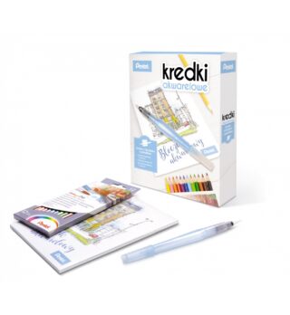 Pentel Kredki CB9-12+FHR+Bloczek Zestaw Box