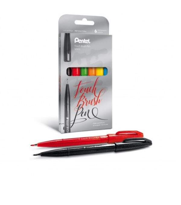 Pentel Pisaki Brush Sing Pen 6 kol. SES15C ACENPV