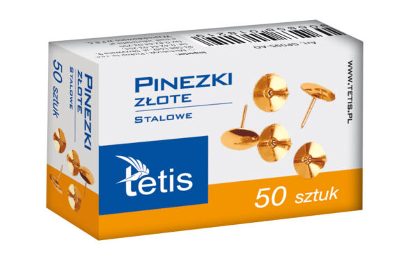 Pinezki złote Tetis 50szt. GP095-AO