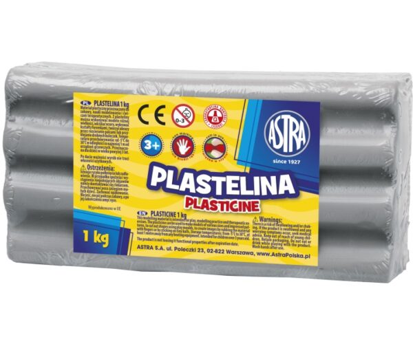 Plastelina Astra 1kg Popielaty 303111023