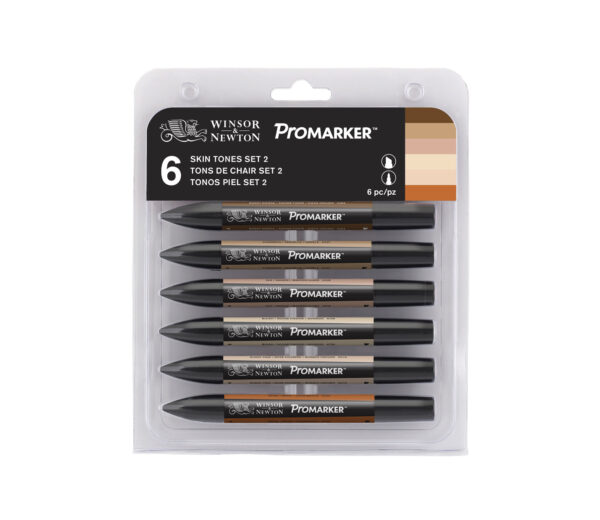 ProMarker Winsor&Newton 2-str. Zestaw 6kol. Skin 2