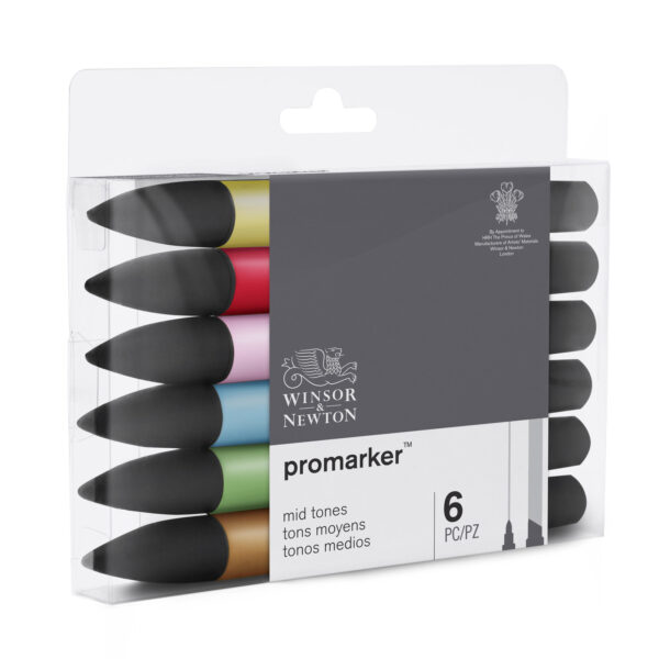 ProMarker Winsor&Newton 2-str. Zestaw 6kol.M.Tones