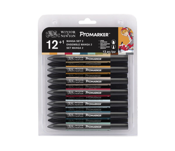 ProMarker Winsor&Newton 2-str.Zestaw 12+1 Manga E2