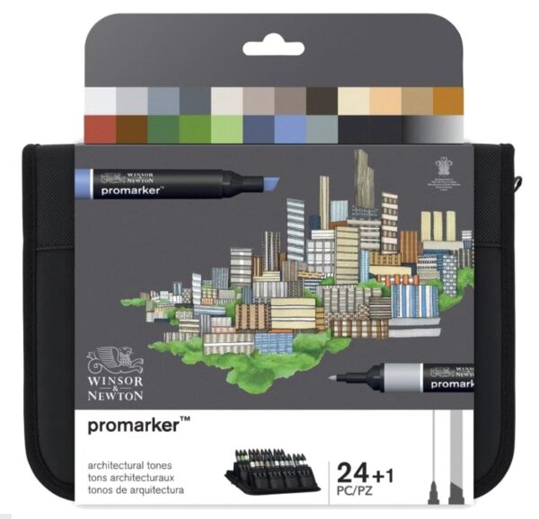 ProMarker Winsor&Newton 2-str.Zestaw 24kol.Archit.