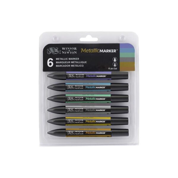 ProMarker Winsor&Newton 2-str.Zestaw 6kol. Metalic