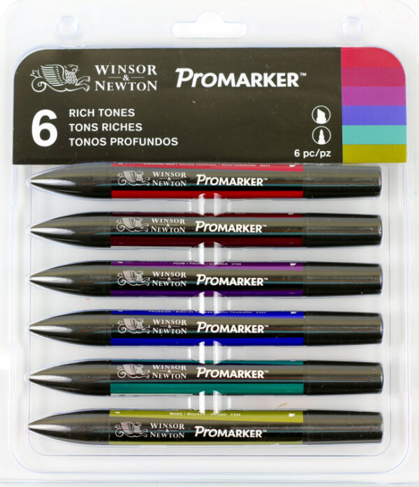 ProMarker Winsor&Newton 2-str.Zestaw 6kol. Rich T.