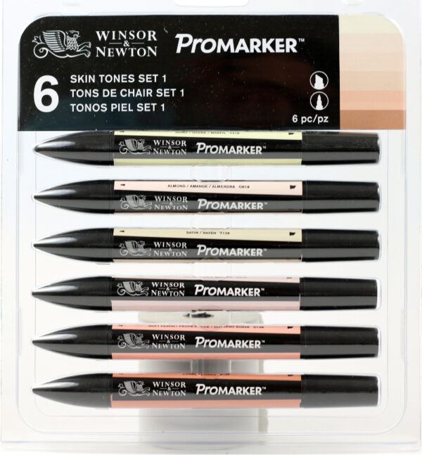 ProMarker Winsor&Newton 2-str.Zestaw 6kol. Skin T.