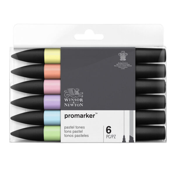 ProMarker Winsor&Newton kpl.6kol. Pastel Tones