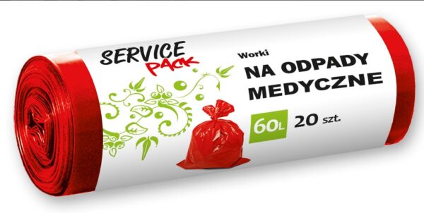 Service Pack Worki na odpady medyczne LDPE 60l a20