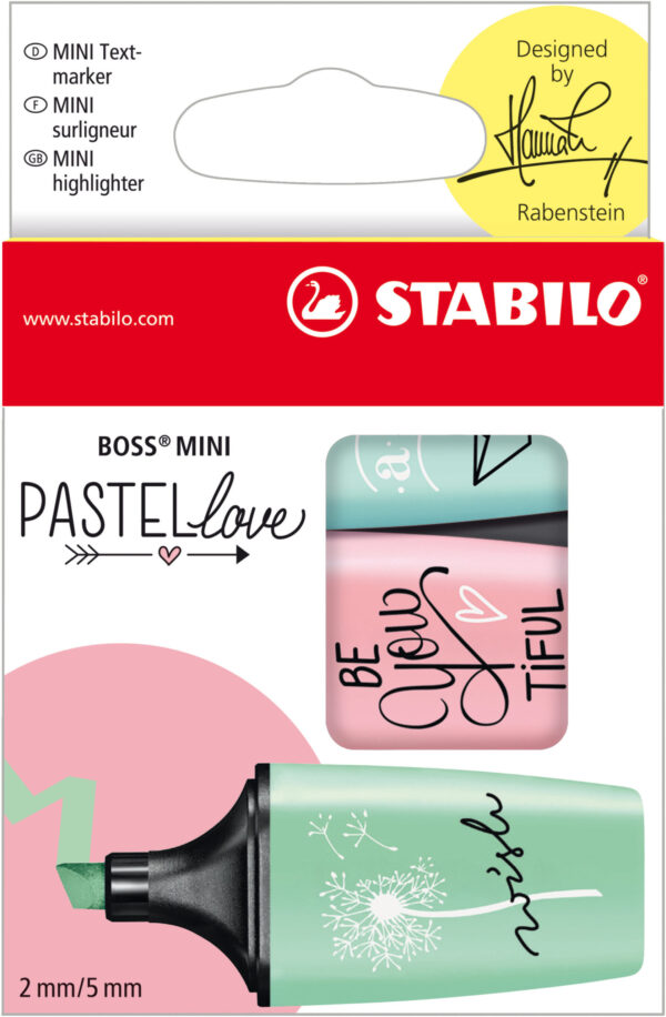 Zakreślacz Stabilo Boss Mini Pastellove kpl. 3szt.