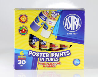 Farby plakatowe w tubach 6kol. 30ml Astra