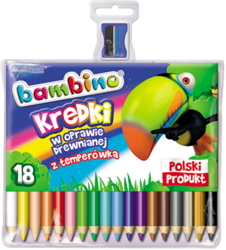 Majewski Kredki Bambino 18kol. w drewnie