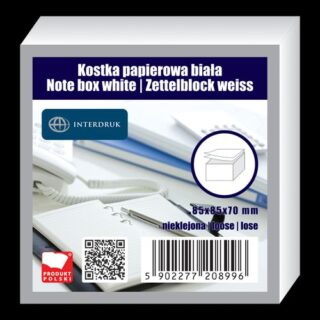 Notes kostka 8,5×8,5×7 Interdruk biała nieklejona
