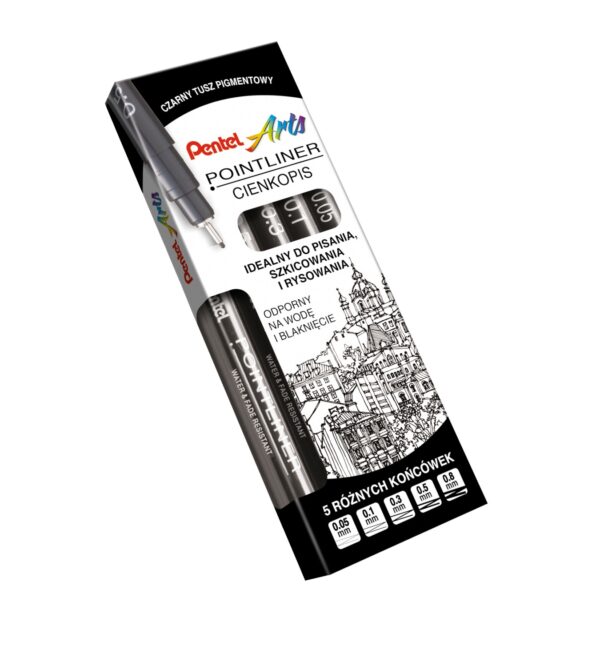 Pentel Cienkopis Pointliner zestaw 5 grubości