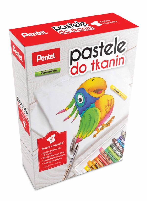 Pentel Pastele do tkanin zestaw PTS15+NM10+Koszul.