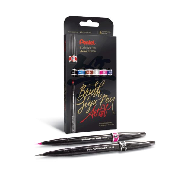 Pentel Pisaki Brush Sing Pen Artist 6szt. ACENPV