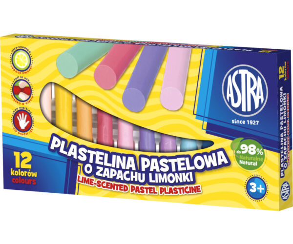 Plastelina Astra 12kol. Pastelowa zapach Limonki