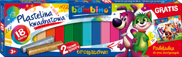 Plastelina Bambino 18kol. Kwadratowa