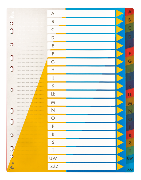 Przekładki Tetis A4 PP Alfabetyczne A-Z