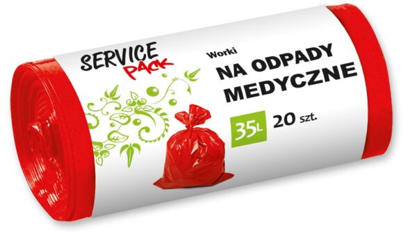 Service Pack Worki na odpady medyczne LDPE 35l a20